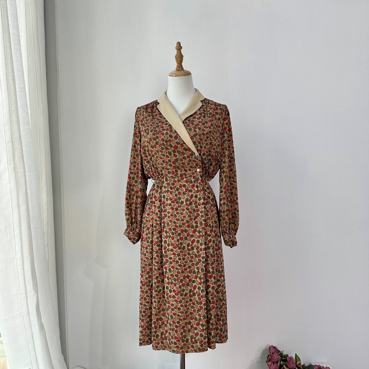 Chalet Blanc 可愛三色椒日本古著連身裙