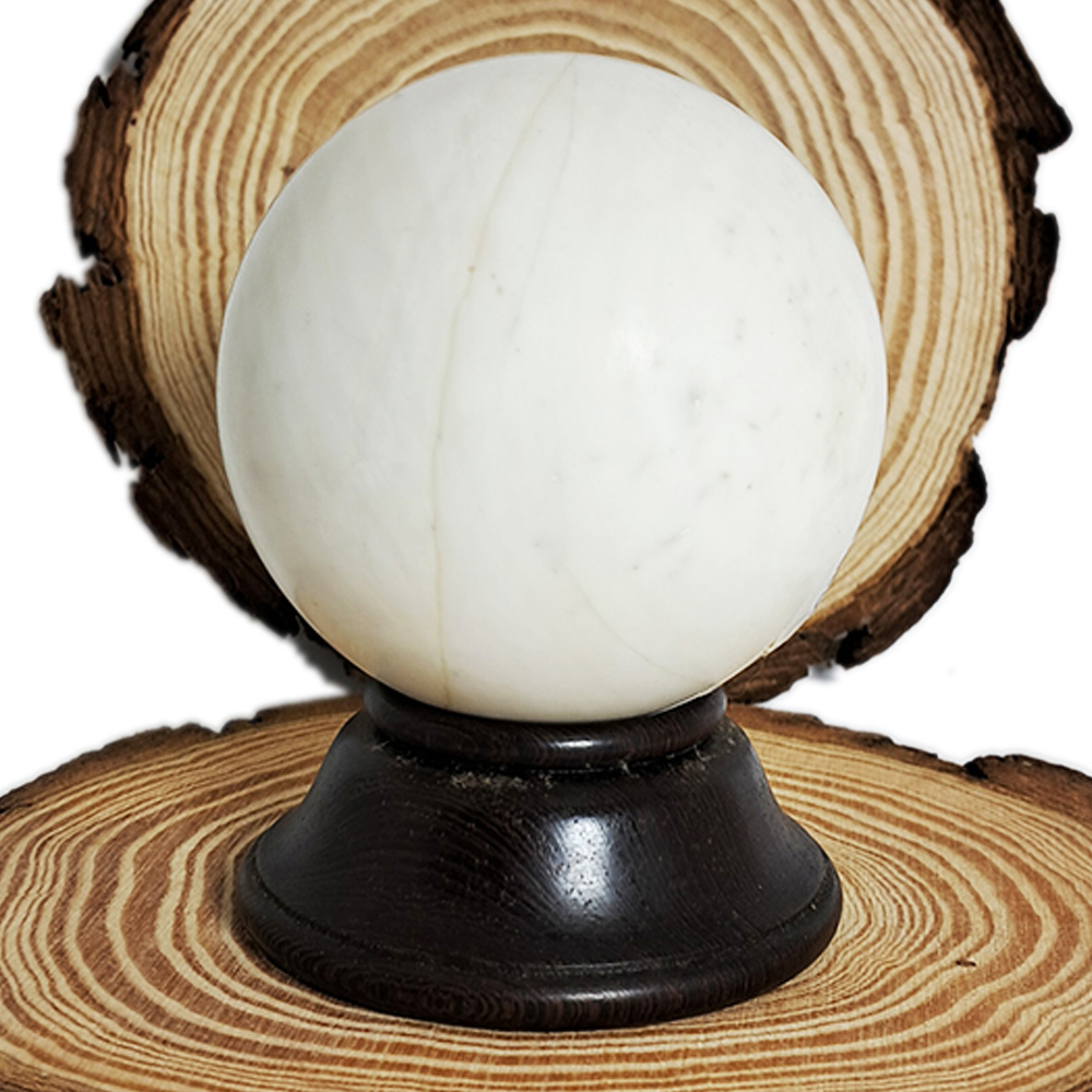 金線硨磲球6公分&檀木球座【十方】152578