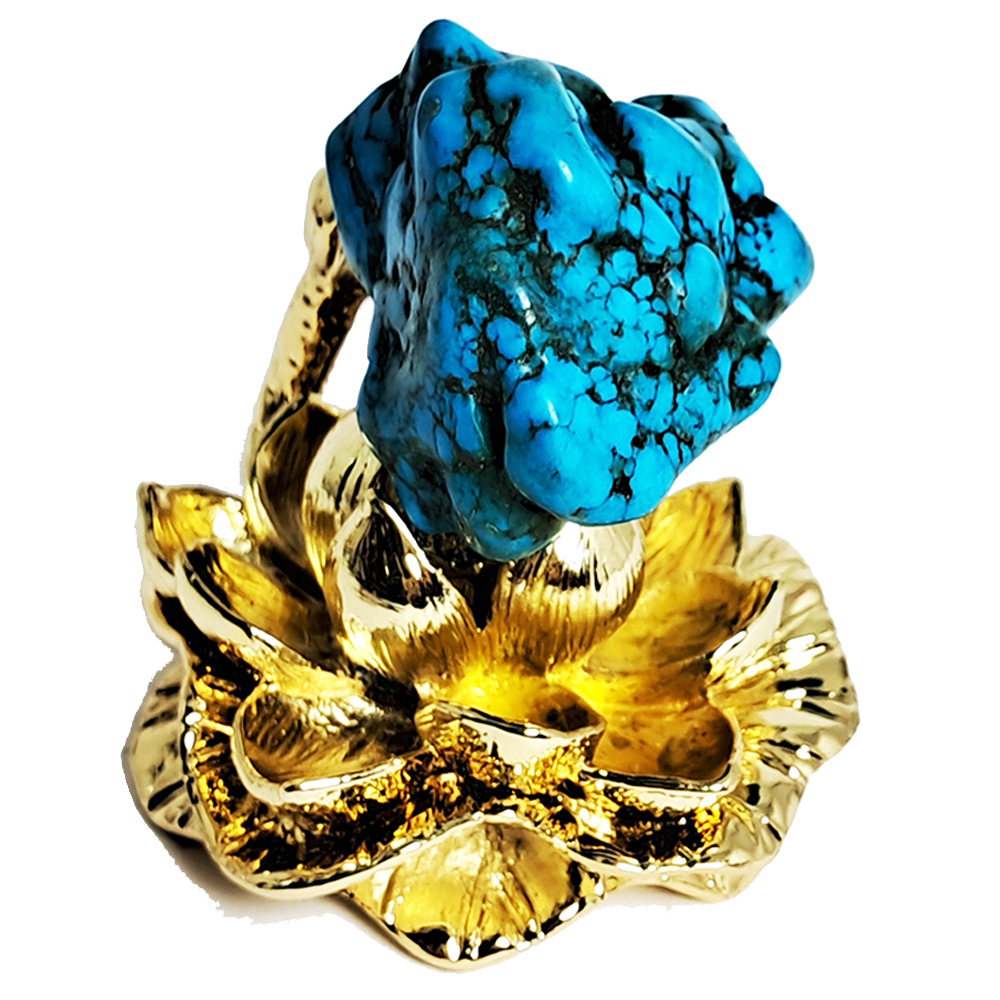 綠松石{原礦40克}&金蓮座【十方】152537