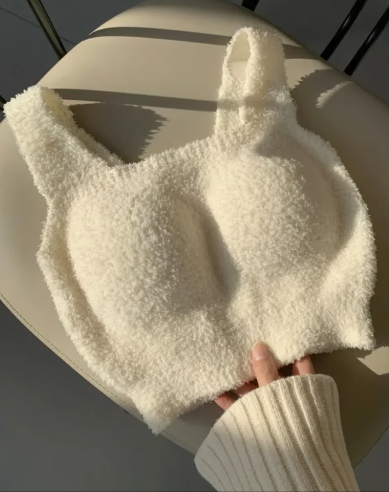 Thickened velvet camisole with chest pads