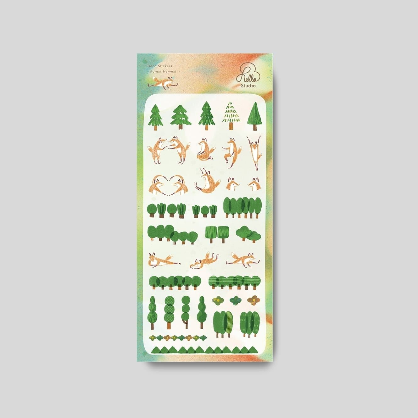 森林採集 小狐狸 透明割型貼紙｜你好工作室 Reiko