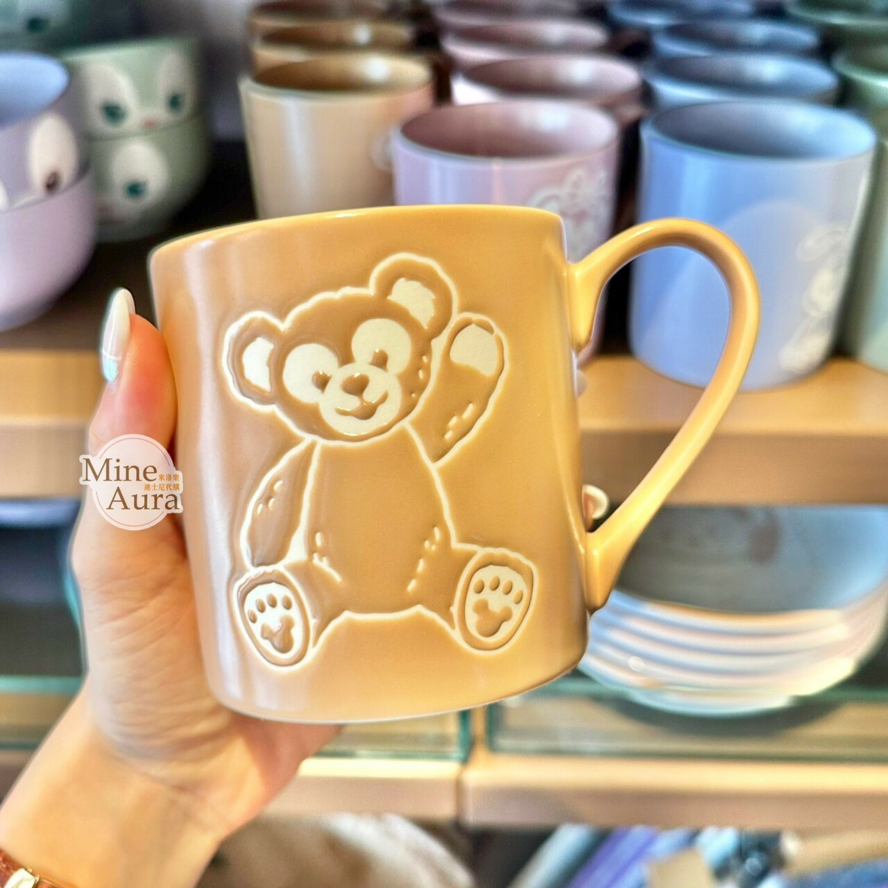 達菲 Duffy 白線描邊圖案 馬克杯 水杯 -香港迪士尼樂園