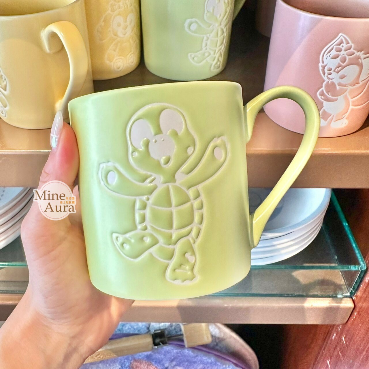 奧樂米拉 海龜 OluMel 白線描邊圖案 馬克杯 水杯 -香港迪士尼樂園