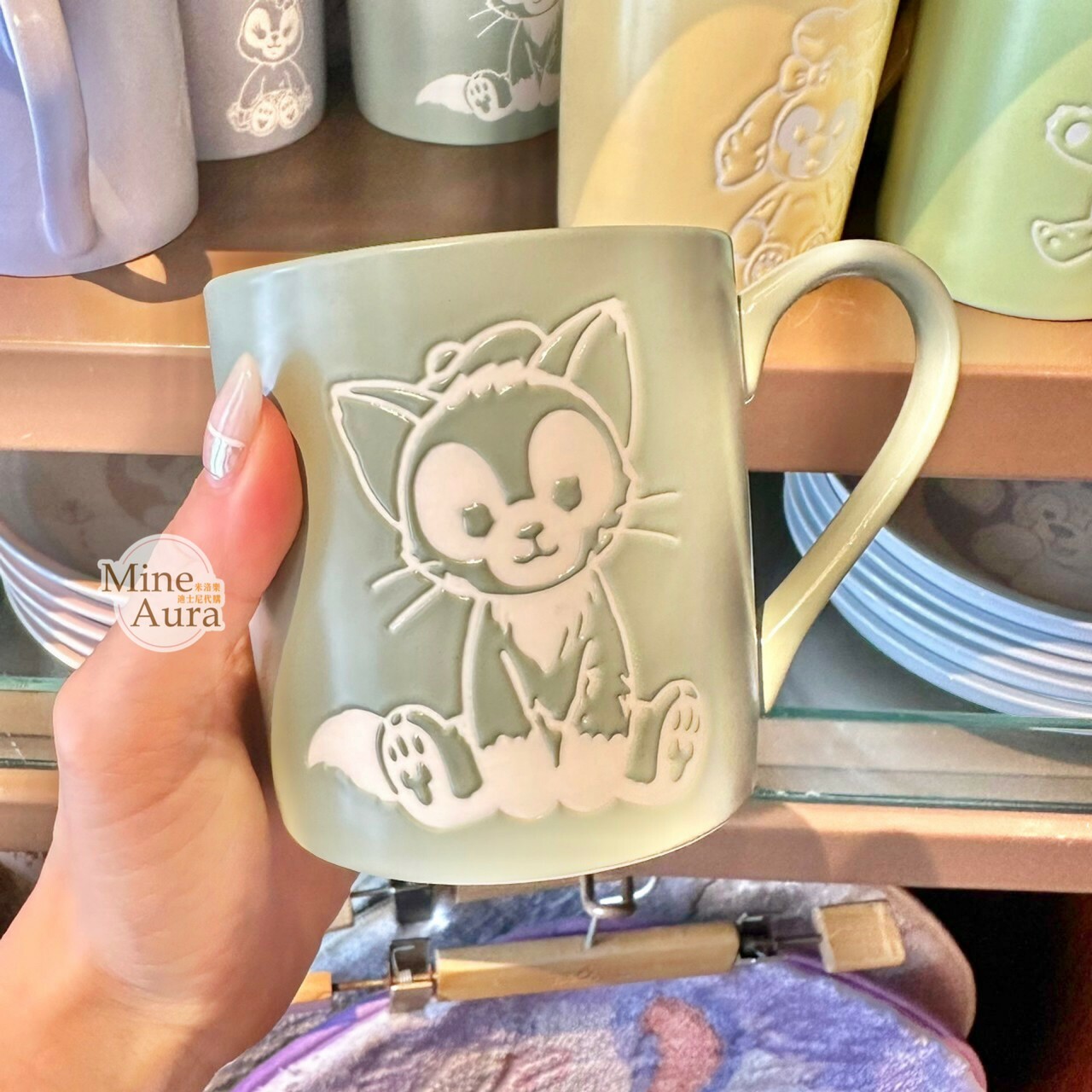 傑拉托尼 畫家貓 Gelatoni 白線描邊圖案 馬克杯 水杯 -香港迪士尼樂園
