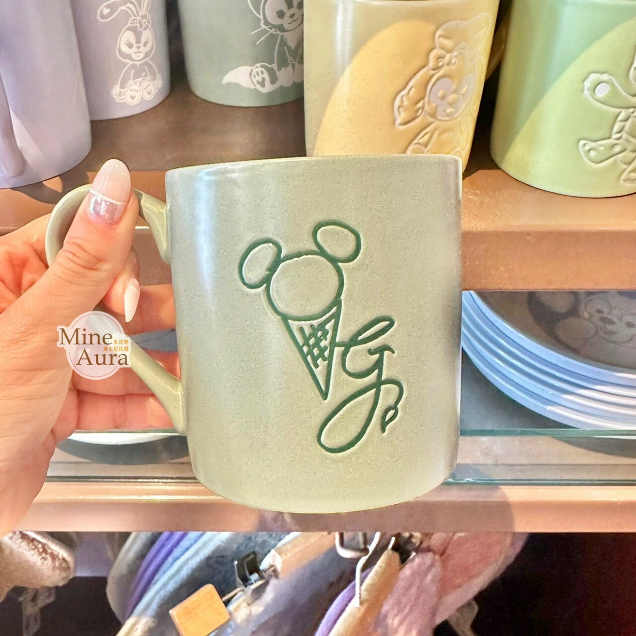 傑拉托尼 畫家貓 Gelatoni 白線描邊圖案 馬克杯 水杯 -香港迪士尼樂園