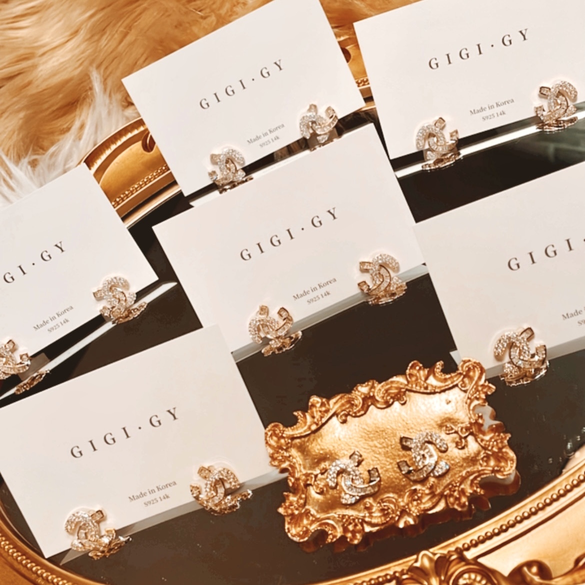 雙c 經典低奢金鑽耳釘