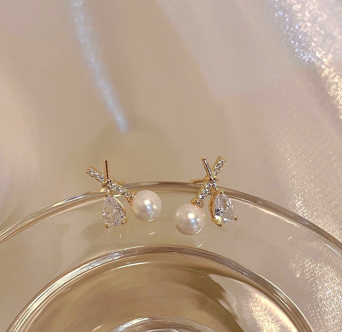 x神仙水鑽珍珠 耳釘