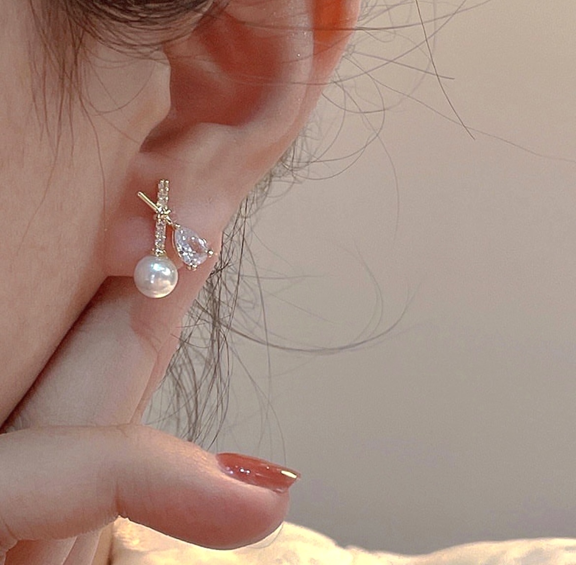 x神仙水鑽珍珠 耳釘