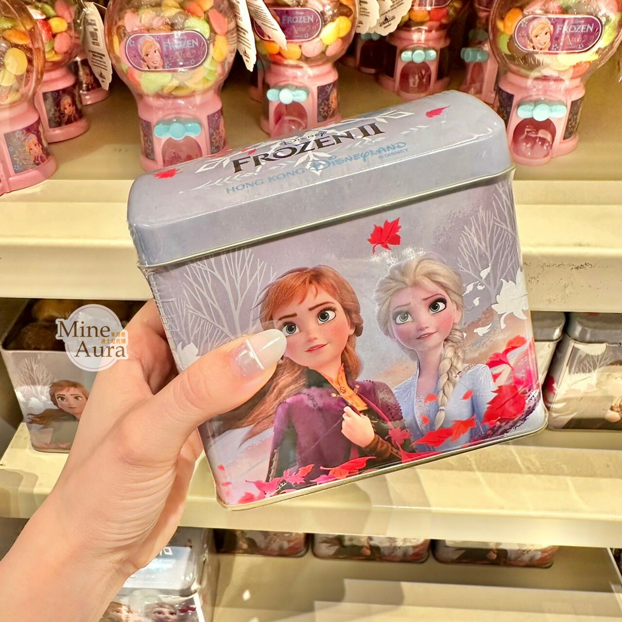 艾莎 Elsa 安娜Anna 圖案 曲奇餅 餅乾 造型 鐵盒 冰雪奇緣 Frozen -香港迪士尼樂園