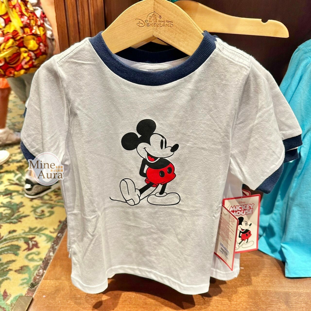 米奇 Mickey 經典站姿 圖案 滾邊設計 嬰兒 上衣 短T -香港迪士尼樂園