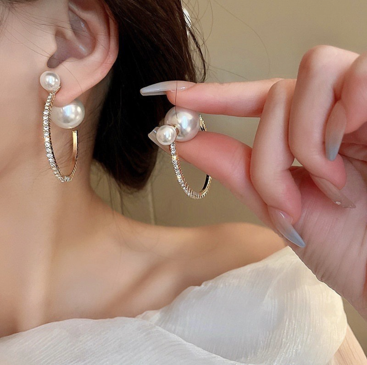 神仙夢幻珍珠系 後扣金鑽大圈