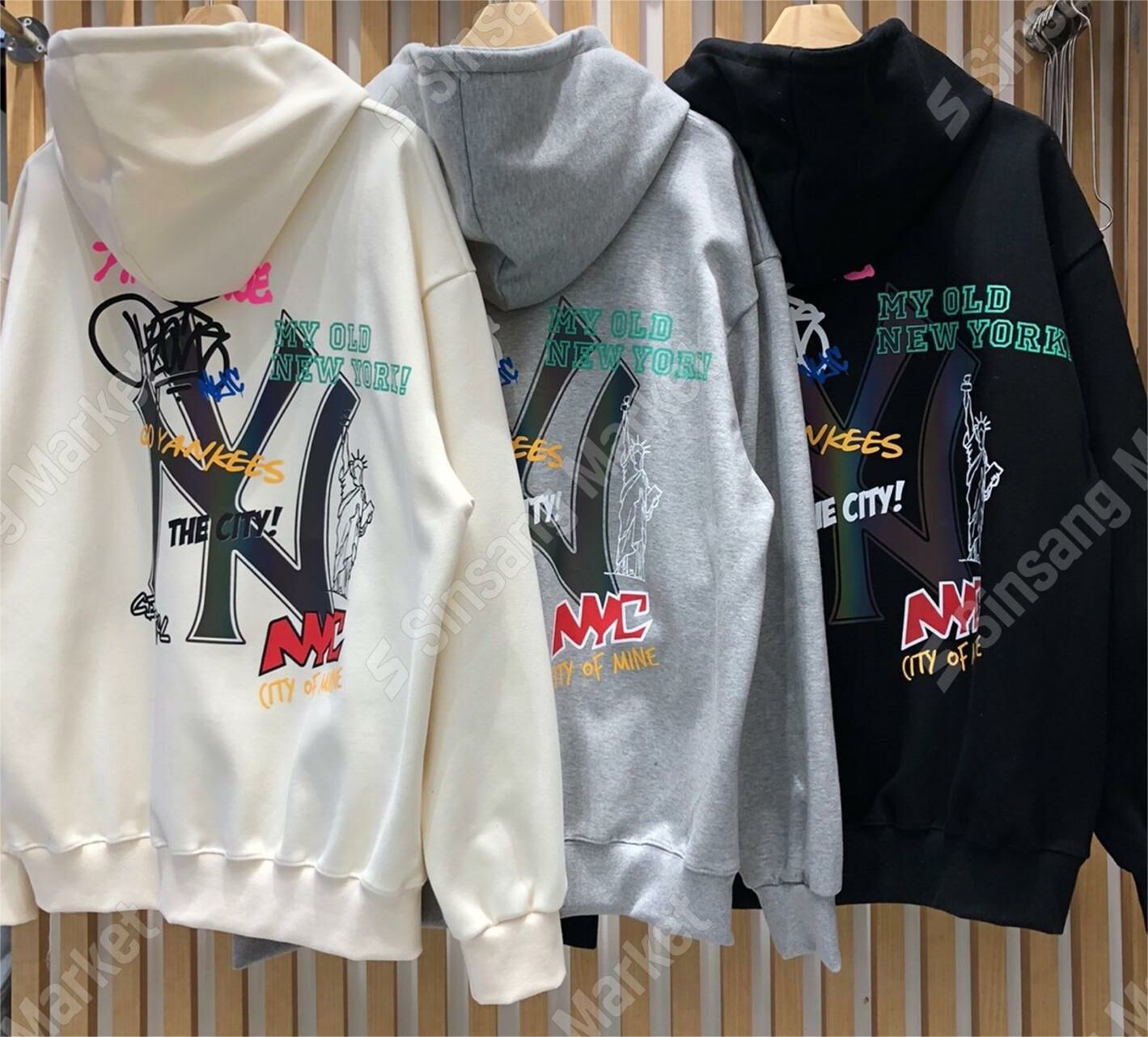 反光紐約寬鬆連帽T恤