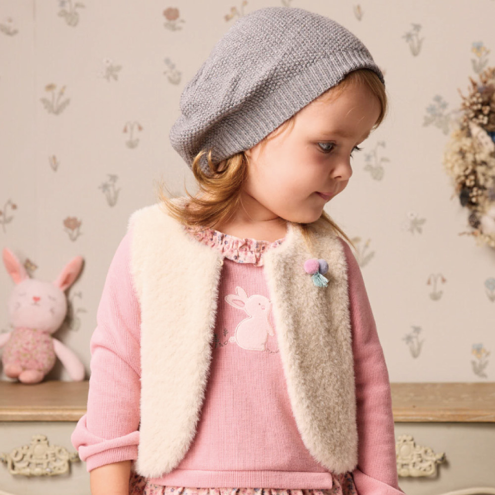 PIPPY氣質保暖圓領背心 米白