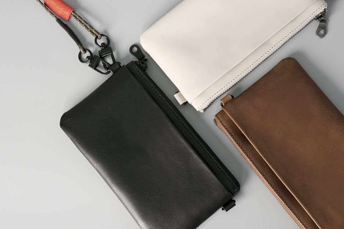 HMM Flip雙向皮革貼身包,皮革小皮包,米色小包,棕色隨身包