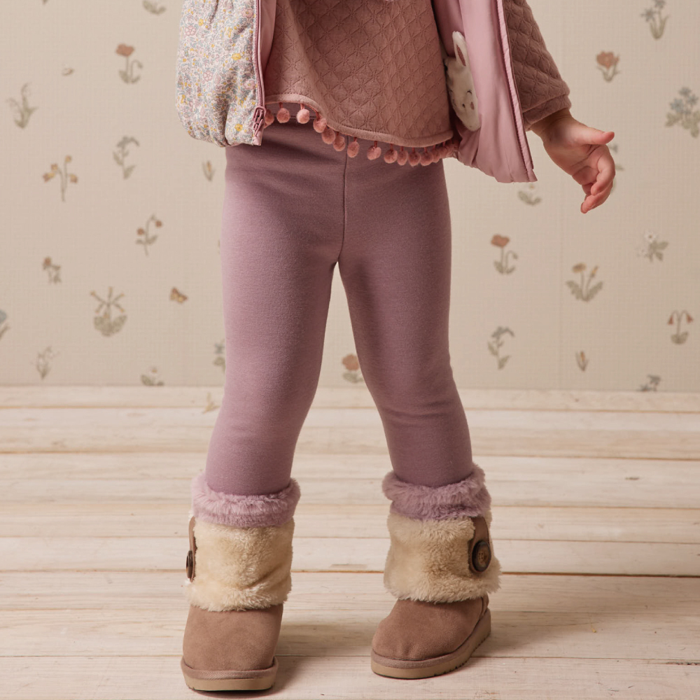 PIPPY 百搭素面舒適彈性棉內搭緊身長褲 紫