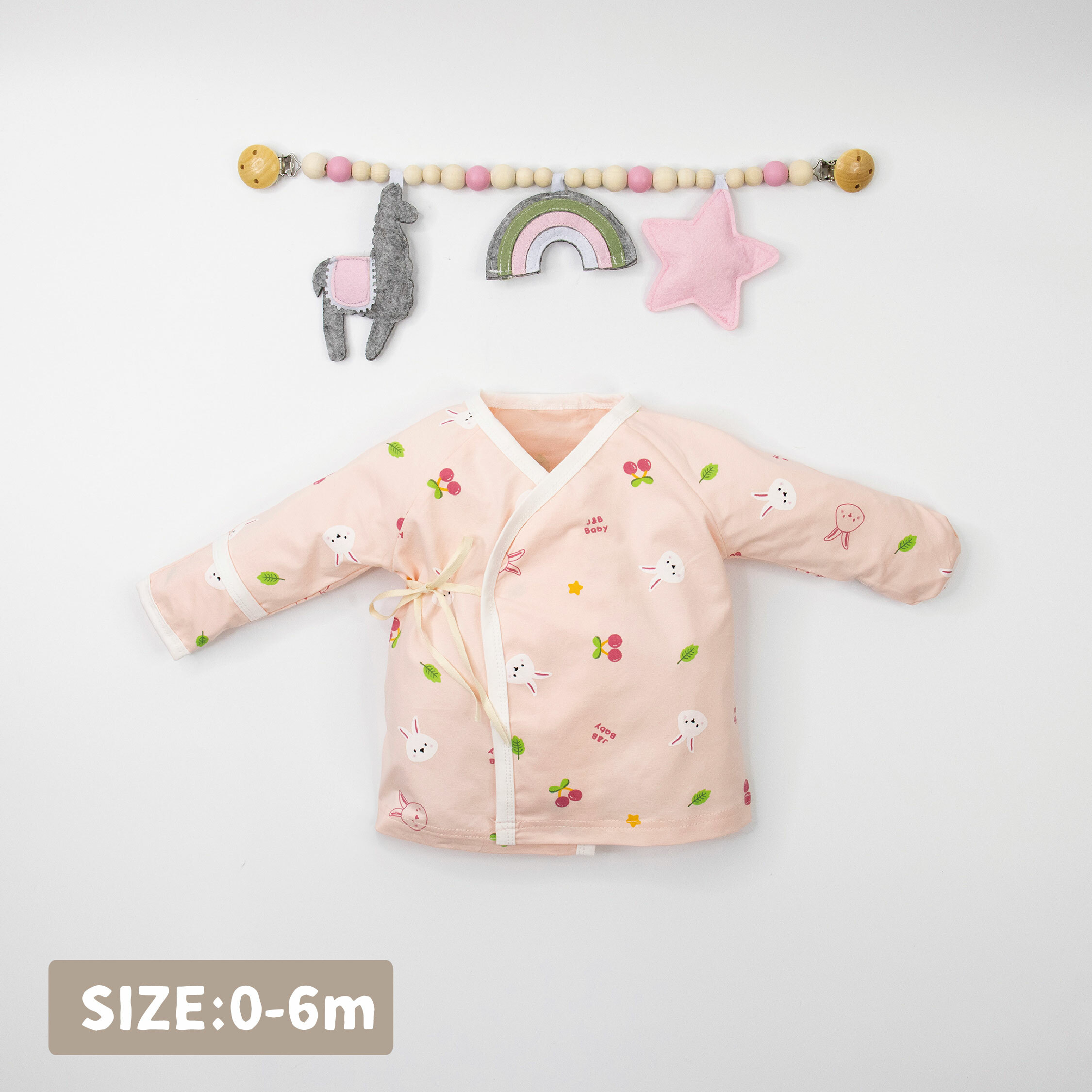 【JB1024】櫻桃兔兔。霜柔棉長袖肚衣