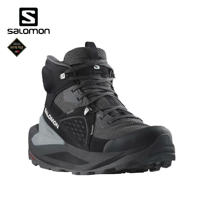 Salomon 法國 男ELIXIR GTX中筒登山鞋 黑/灰 33SL472959