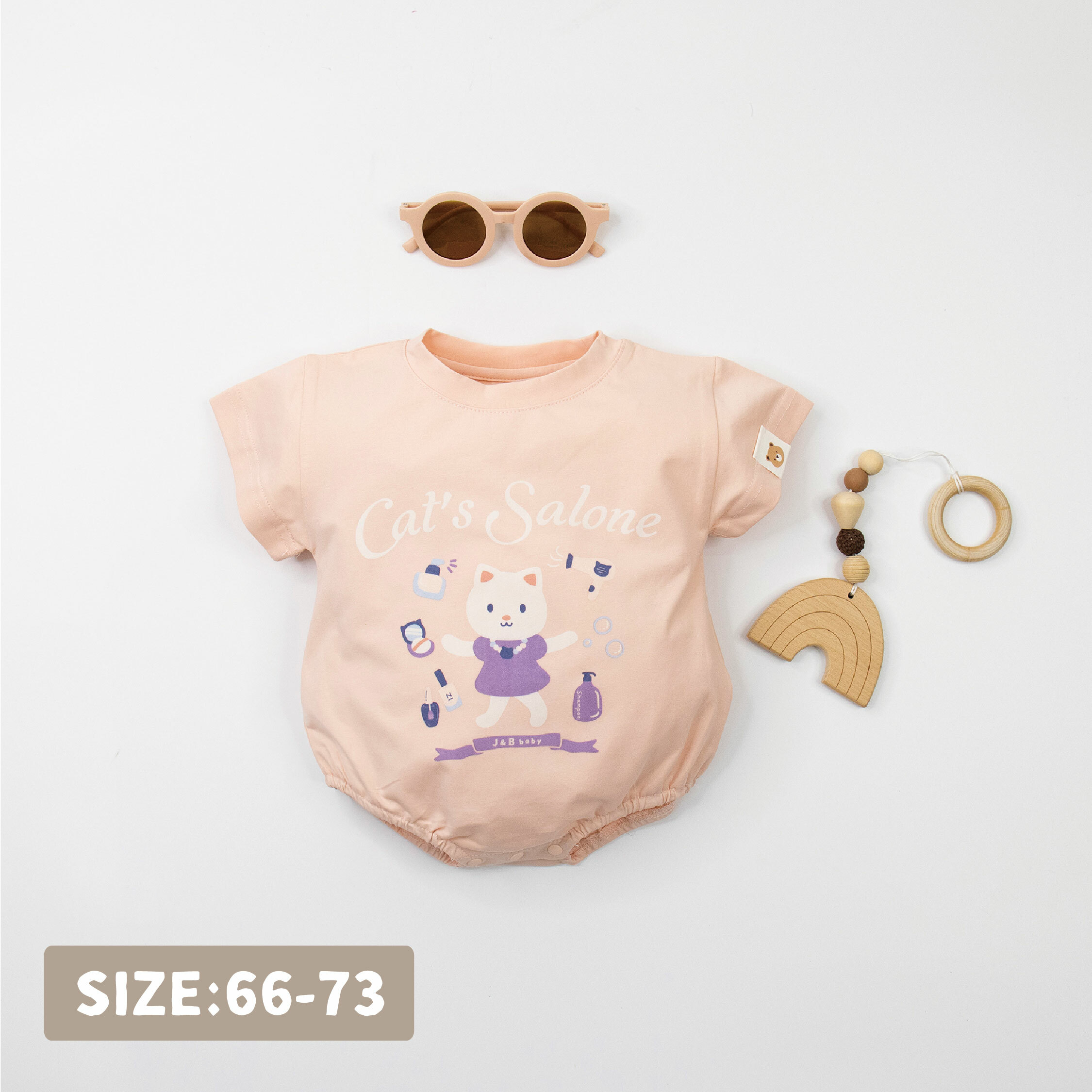 【JB1027】貓咪沙龍院。霜柔棉短袖包屁衣