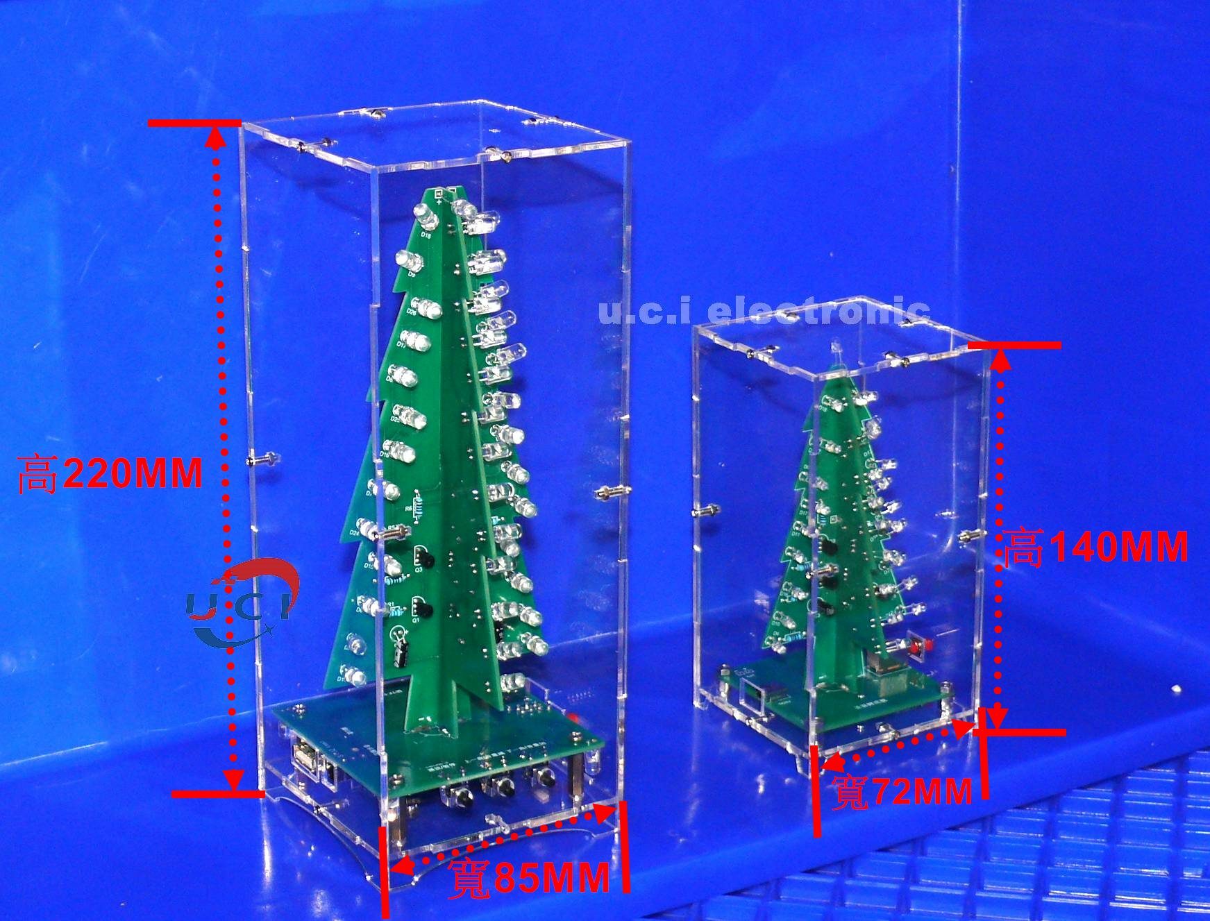 【UCI電子】 (中下)  DIY焊接 聖誕樹製作套件 七彩LED流水閃光樹燈 電子電路實訓散件 聖誕樹