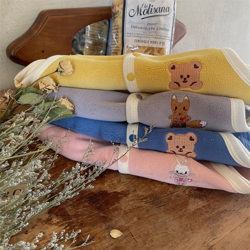 小動物雙面澳粒絨圓領背心