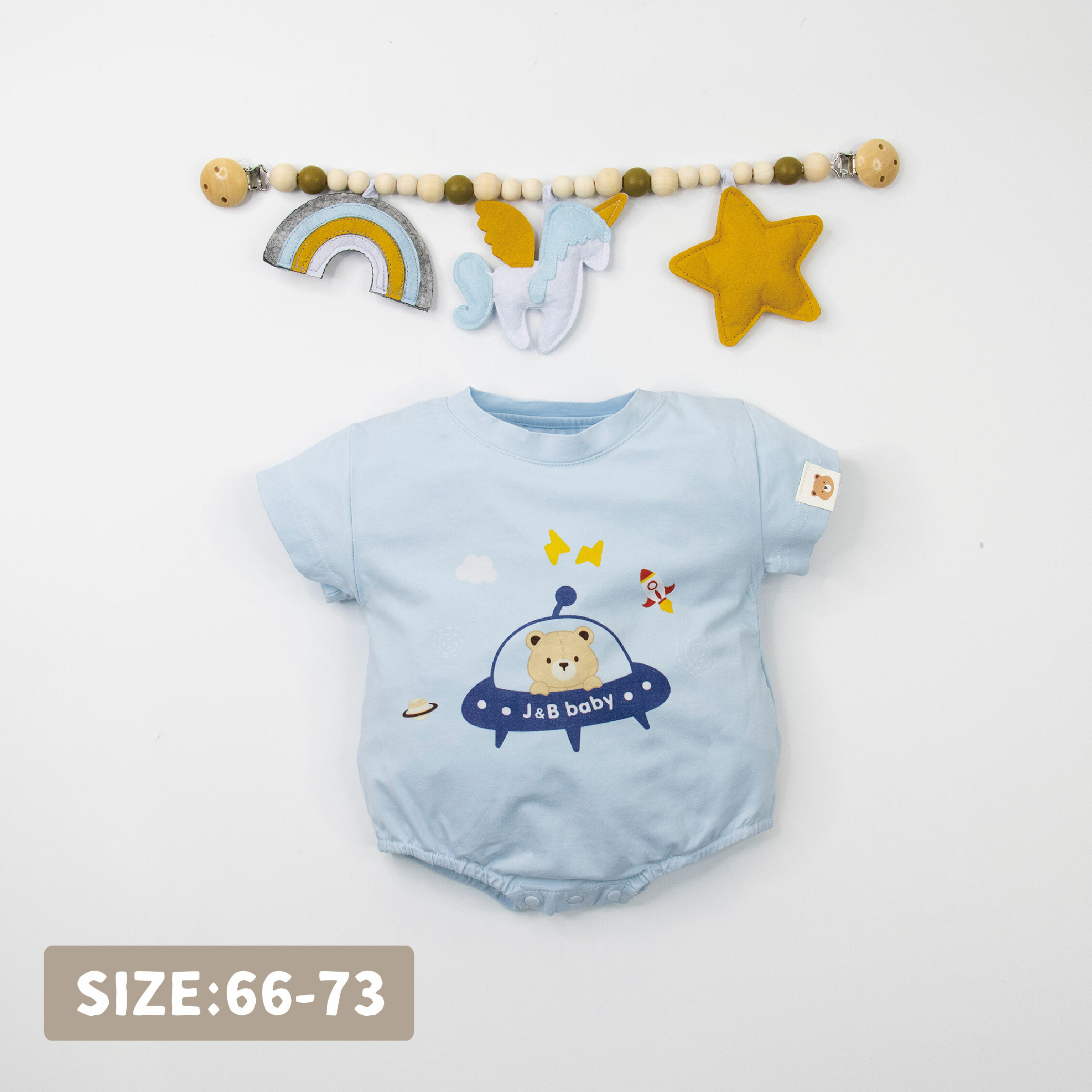 【JB1030】捷比熊幽浮。霜柔棉短袖包屁衣