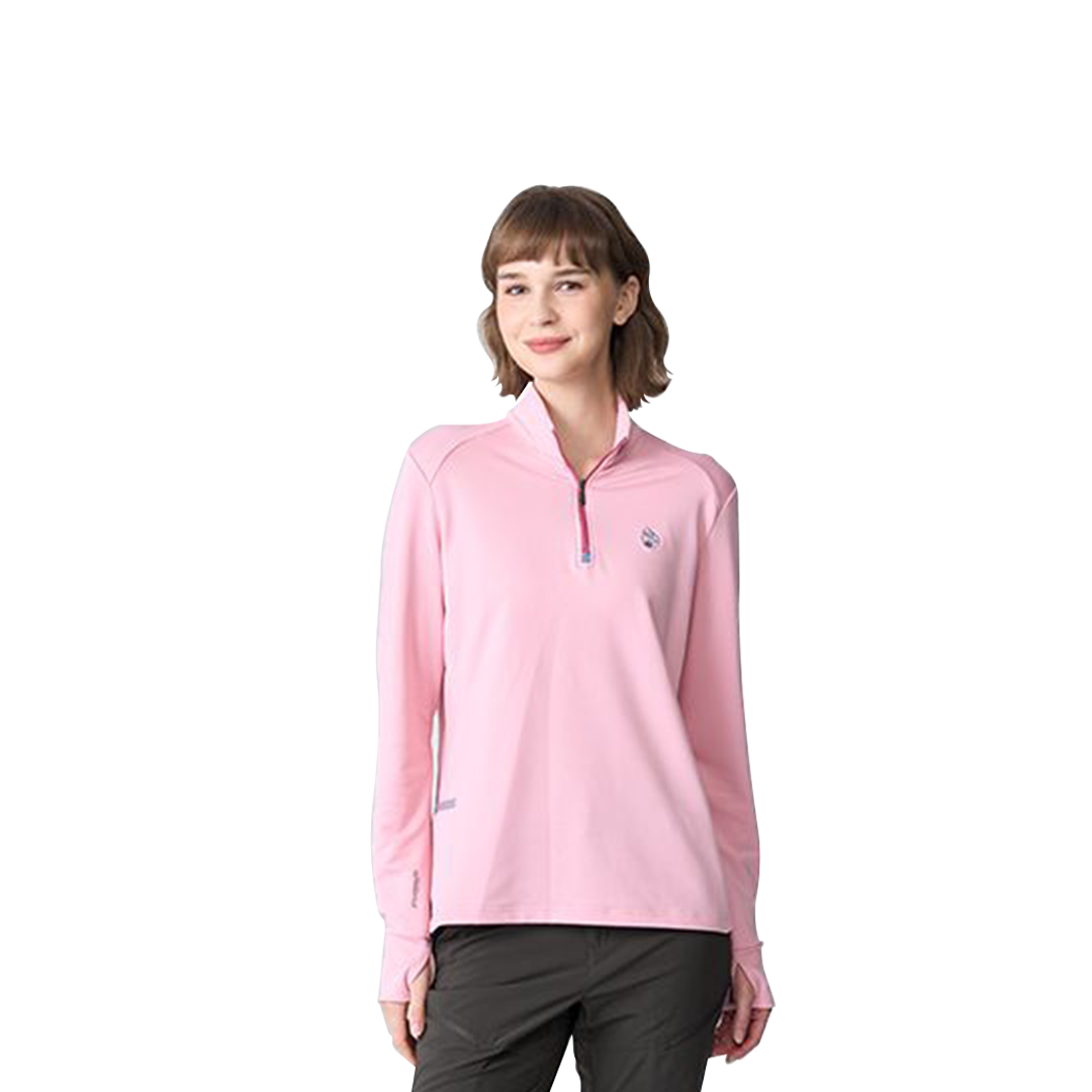 Wildland 荒野 女彈性斜紋拉鍊保暖機能衣(2色) 登山/旅行/露營/徒步/日常 12WB12603