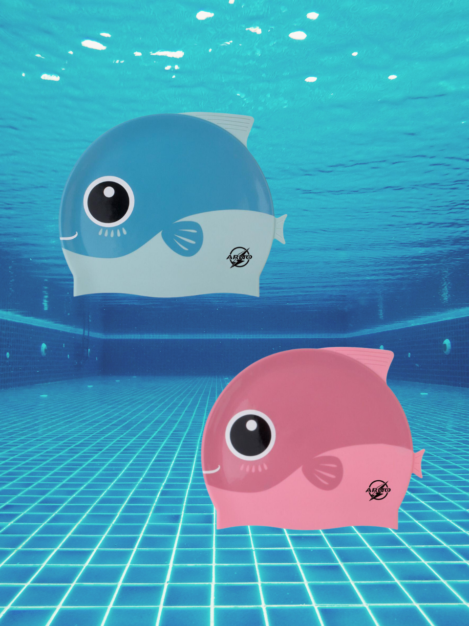 ARNO SPORT 魚仔造型兒童泳帽