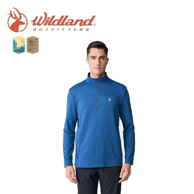 Wildland 荒野 男斜紋拉鍊保暖機能衣(2色) 登山/出國/旅行/日常/上班 12WB12606