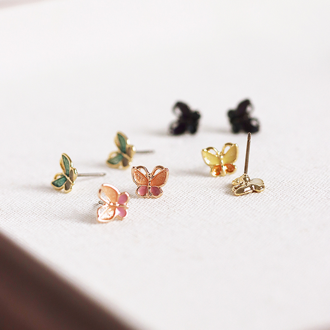 繽紛小蝴蝶耳環｜OSEWAYA 日本飾品