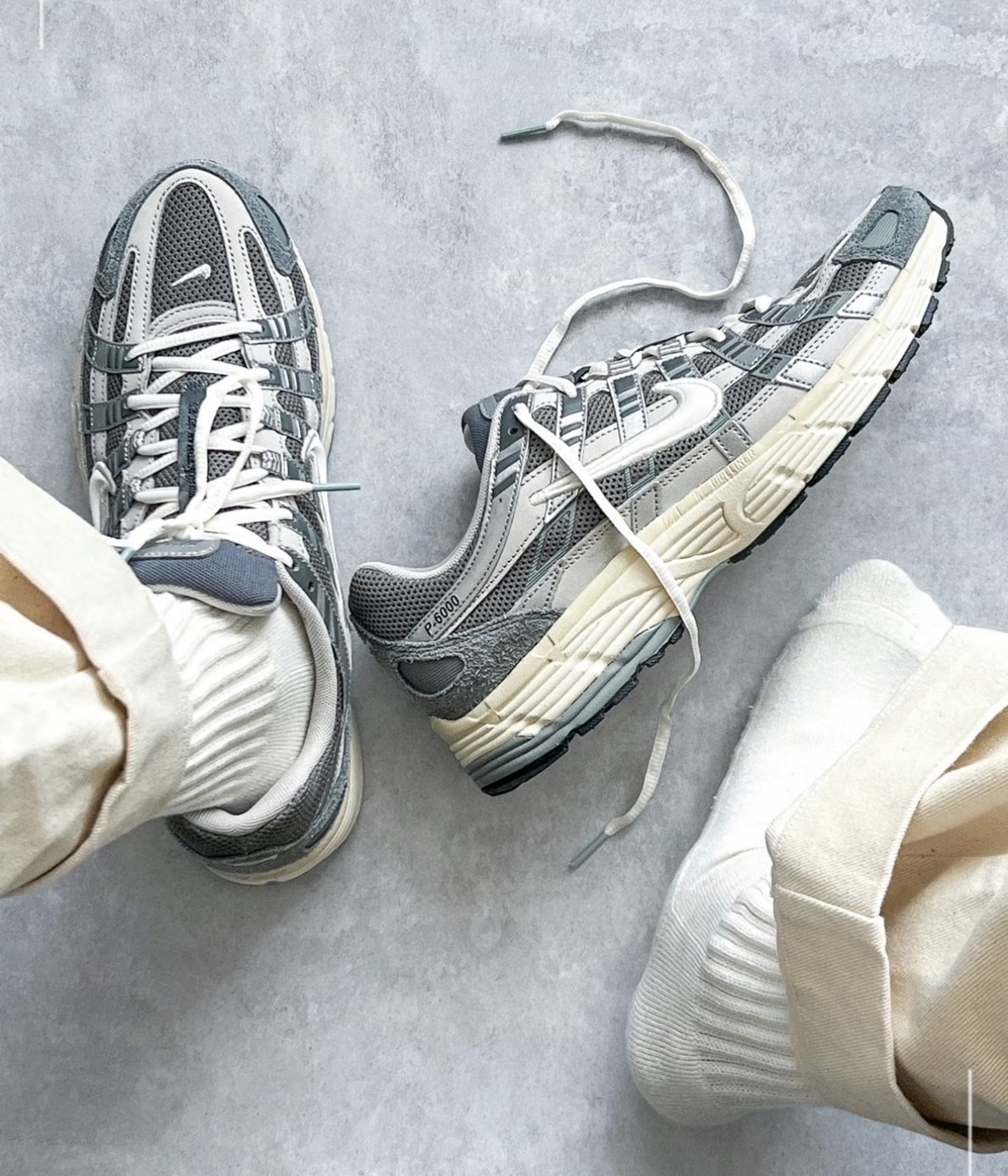 預購 NIKE P-6000 復古跑鞋 灰藍奶油底