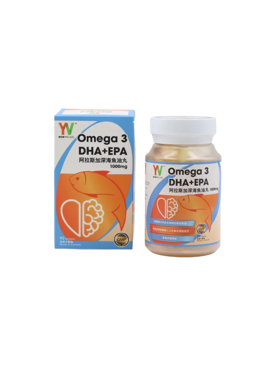 【加拿大製】維悅健 YVCARE 阿拉斯加深海魚油丸1000mg (90 粒)