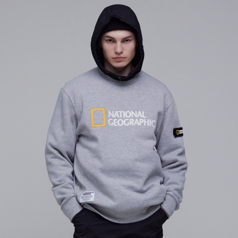 Unisex POLICARTER Big LOGO Fleece Sweatshirt - M/GREY