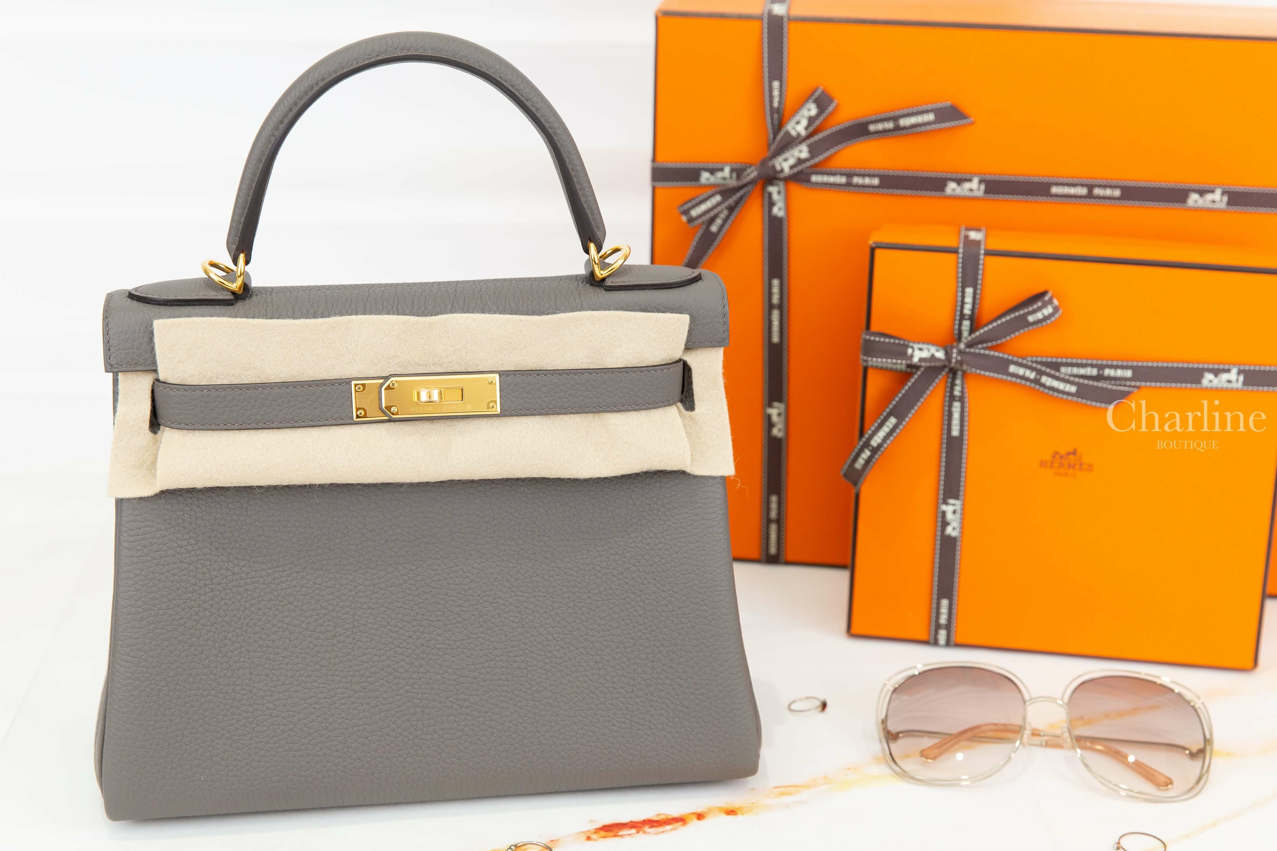 Hermès Kelly II 28cm 8F Etain Togo 錫器灰金釦凱莉包