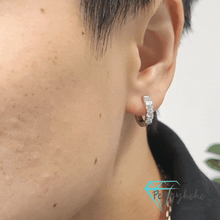 18K White Gold 0.83ct Diamond Hoop Earrings