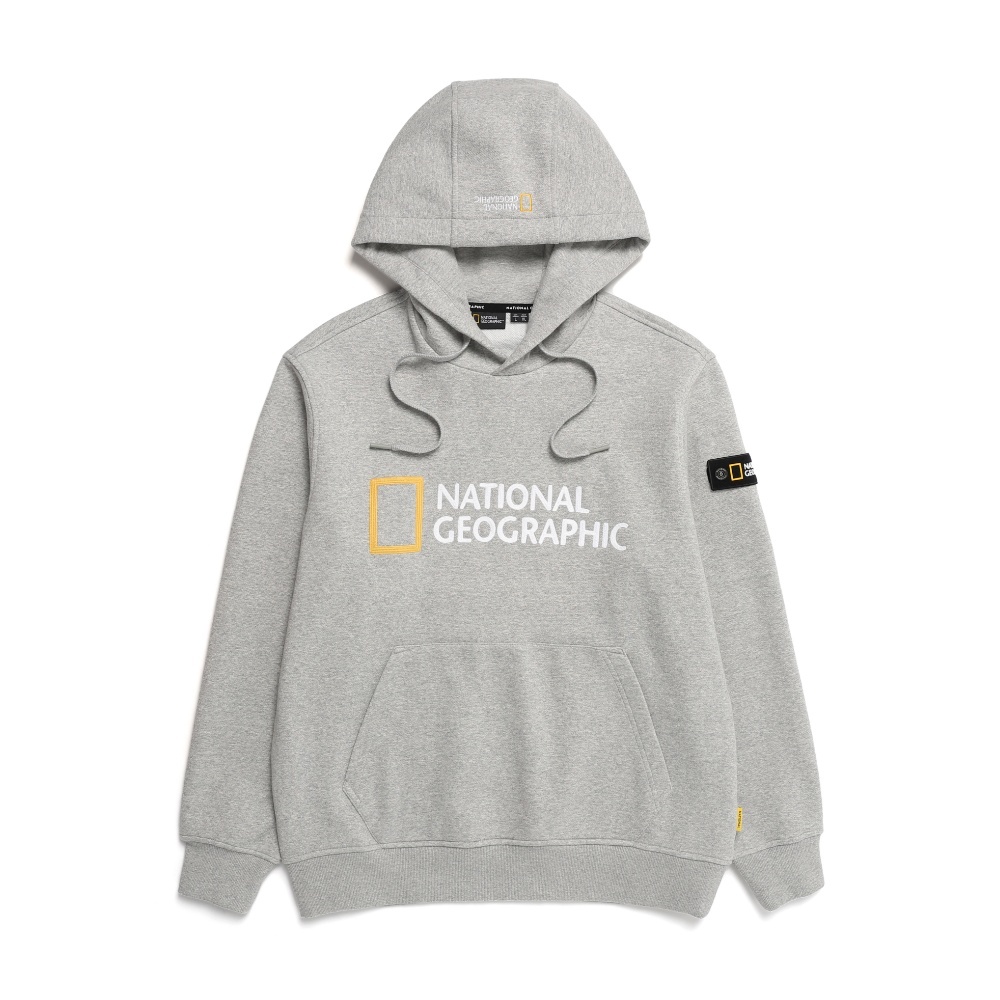 ★【NATIONAL GEOGRAPHIC】★Lucos Big Logo 起毛 Hoodi.e★ Unisex LUCOS Big LOGO Micro Fleece Hoodie - D/GREEN