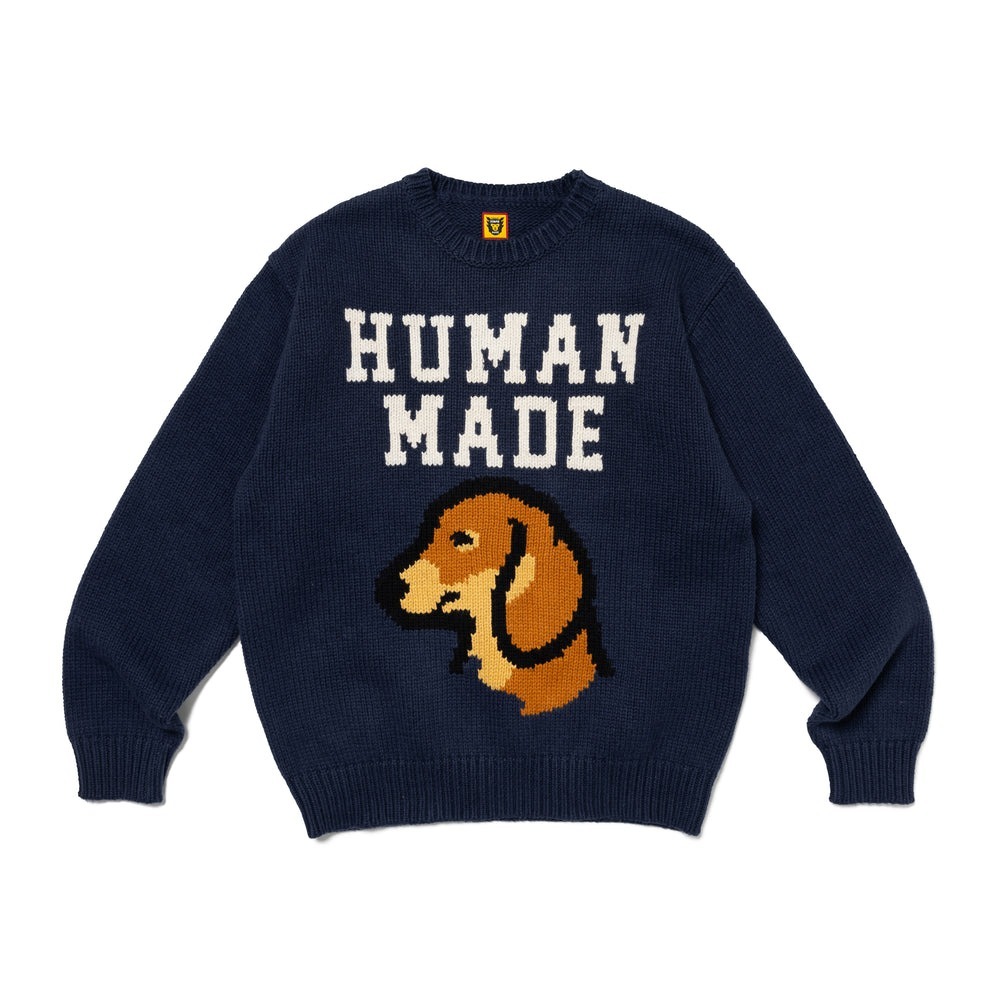 現貨,藍色XL┃日本 HUMAN MADE DACHS KNIT SWEATER 針織毛衣 臘腸狗