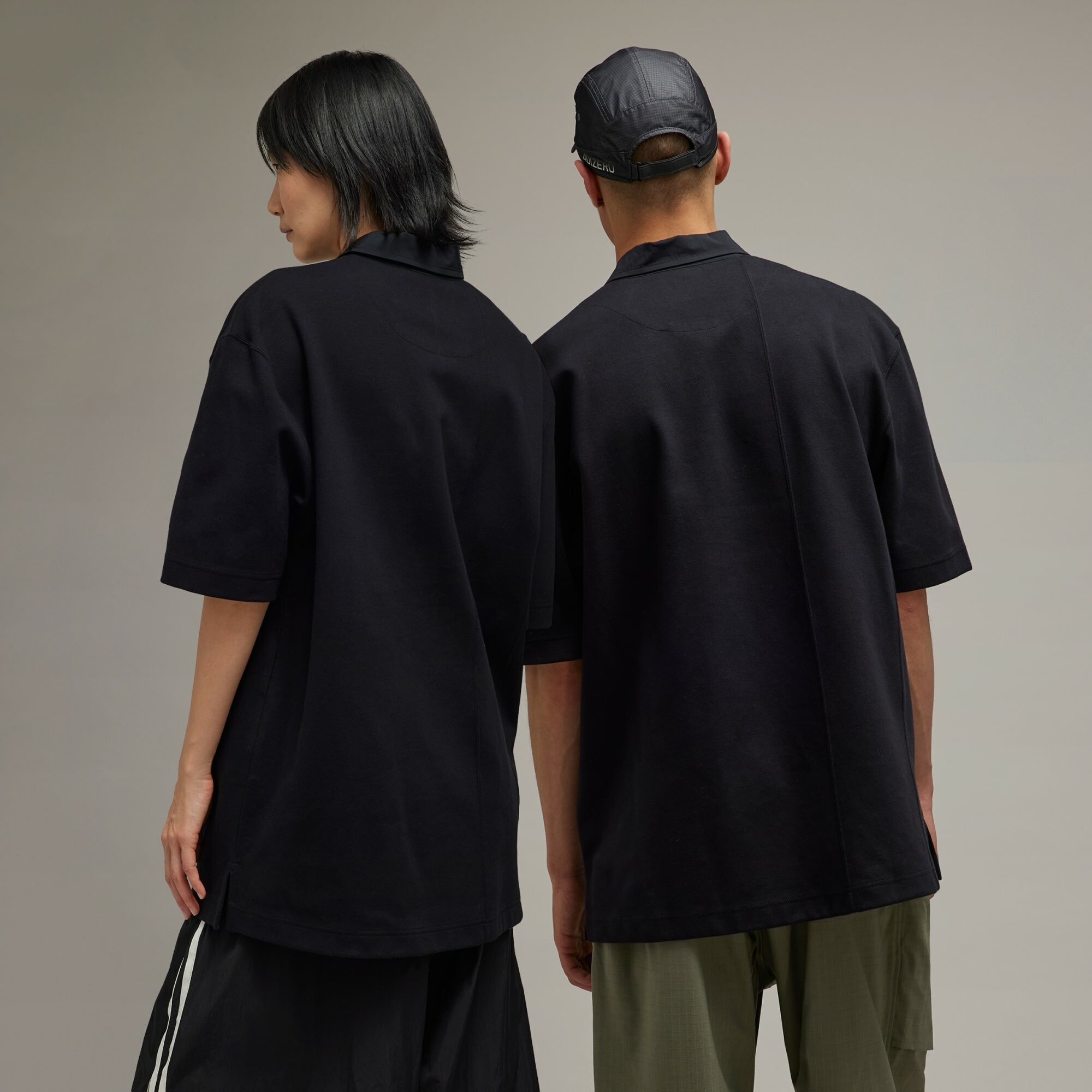【 Y-3 RUGBY SS SHIRT 草寫LOGO重磅短袖POLO - 黑 】