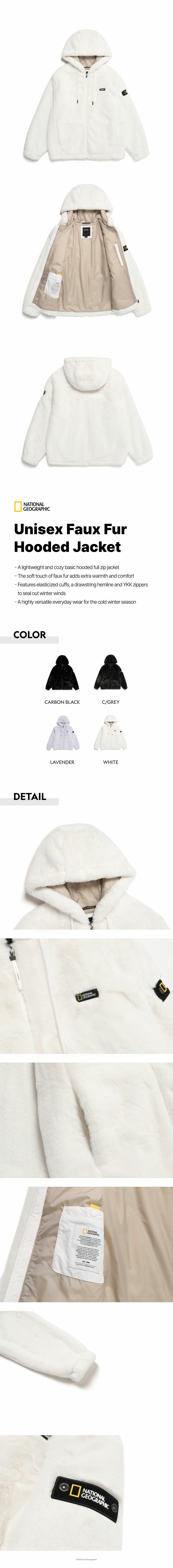 ジャケット・アウター EMBROIDERED FAUX FUR HOODED JACKET WHITE EMBROIDERED FAUX FUR HOODED JACKET WHITE