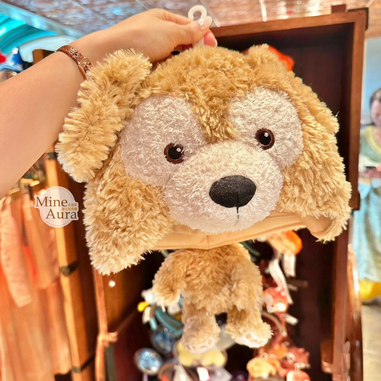 達菲 Duffy 大頭小身體絨毛 造型帽 帽子 頭套 -香港迪士尼樂園