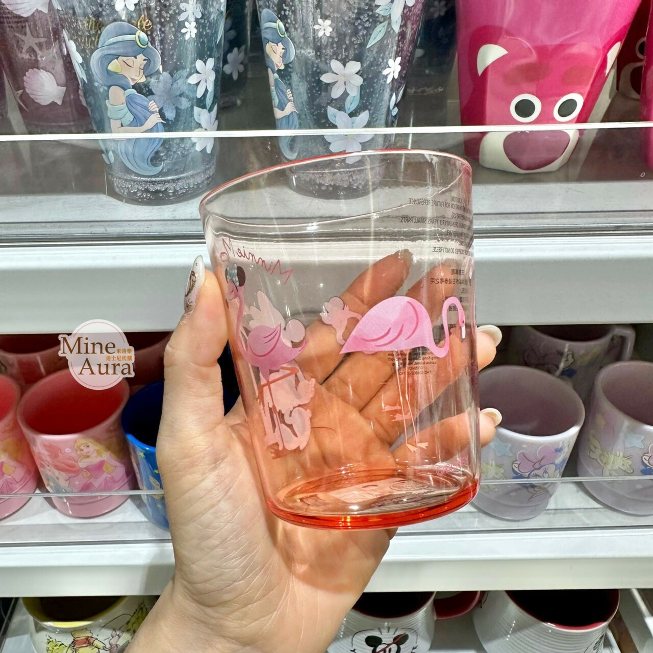米妮 Minnie 椰子樹 紅鶴圖案 水杯 -香港迪士尼樂園