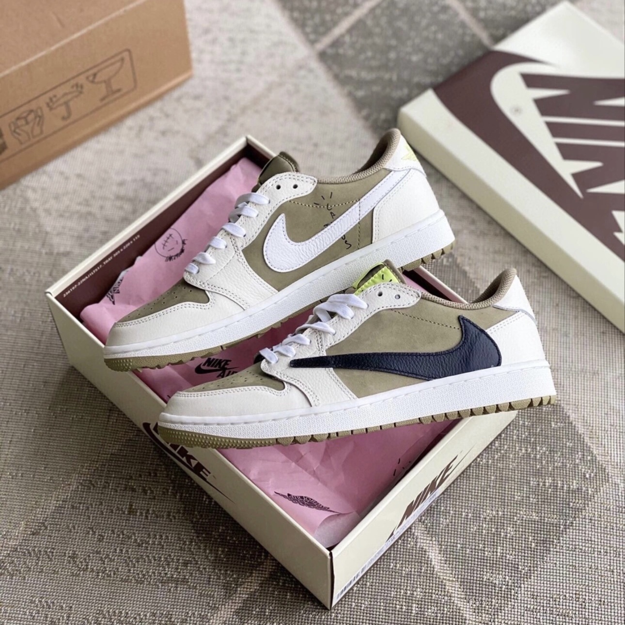 TRAVIS SCOTT x  AIR JORDAN 1 LOW GOLF ''Neutral Olive'' 抹茶綠 倒鉤 男鞋 / 預購