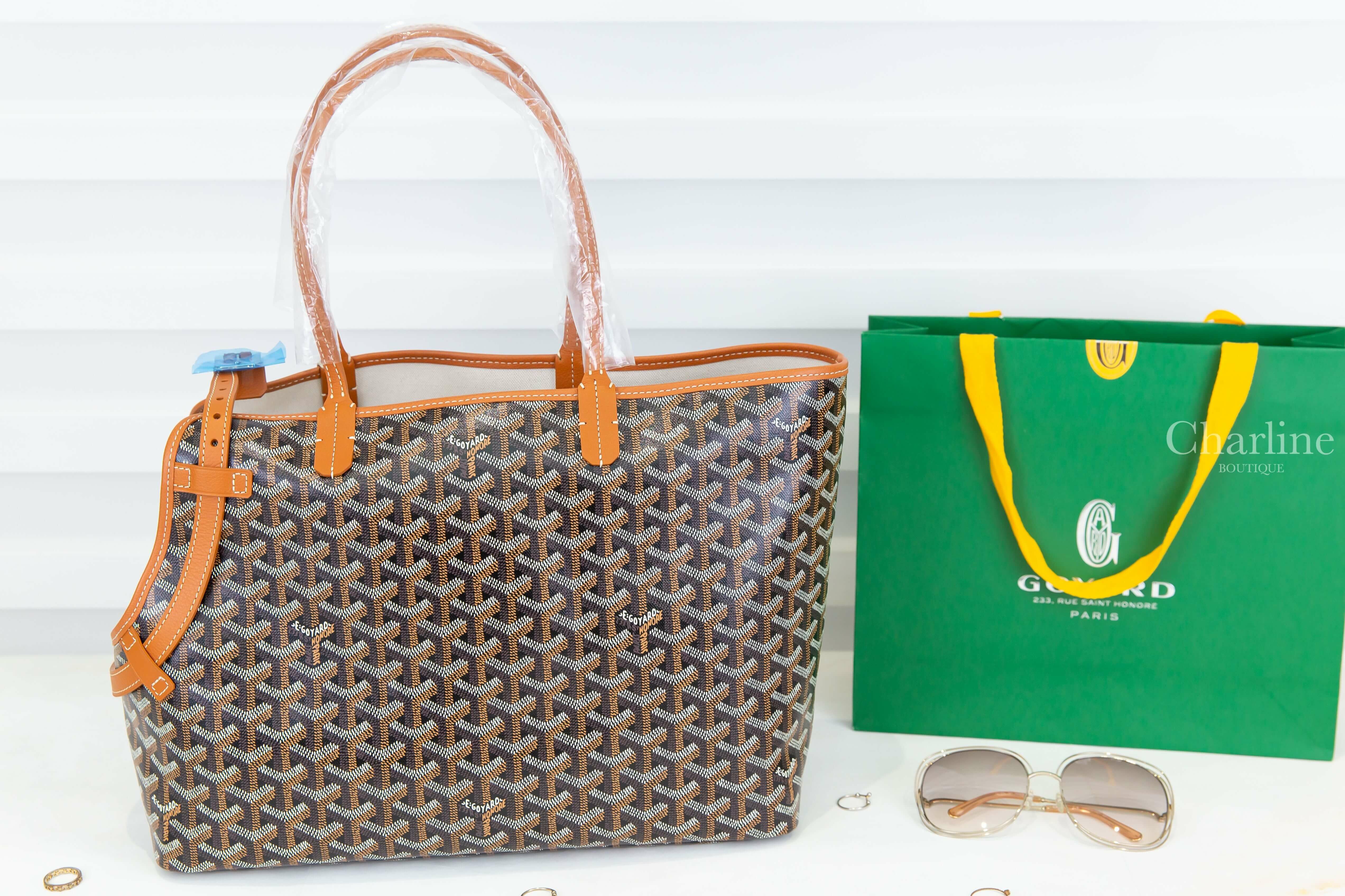 Goyard Chien Gris Bag 黑色拼咖啡色提把帆布小牛皮無拉鍊寵物托特包