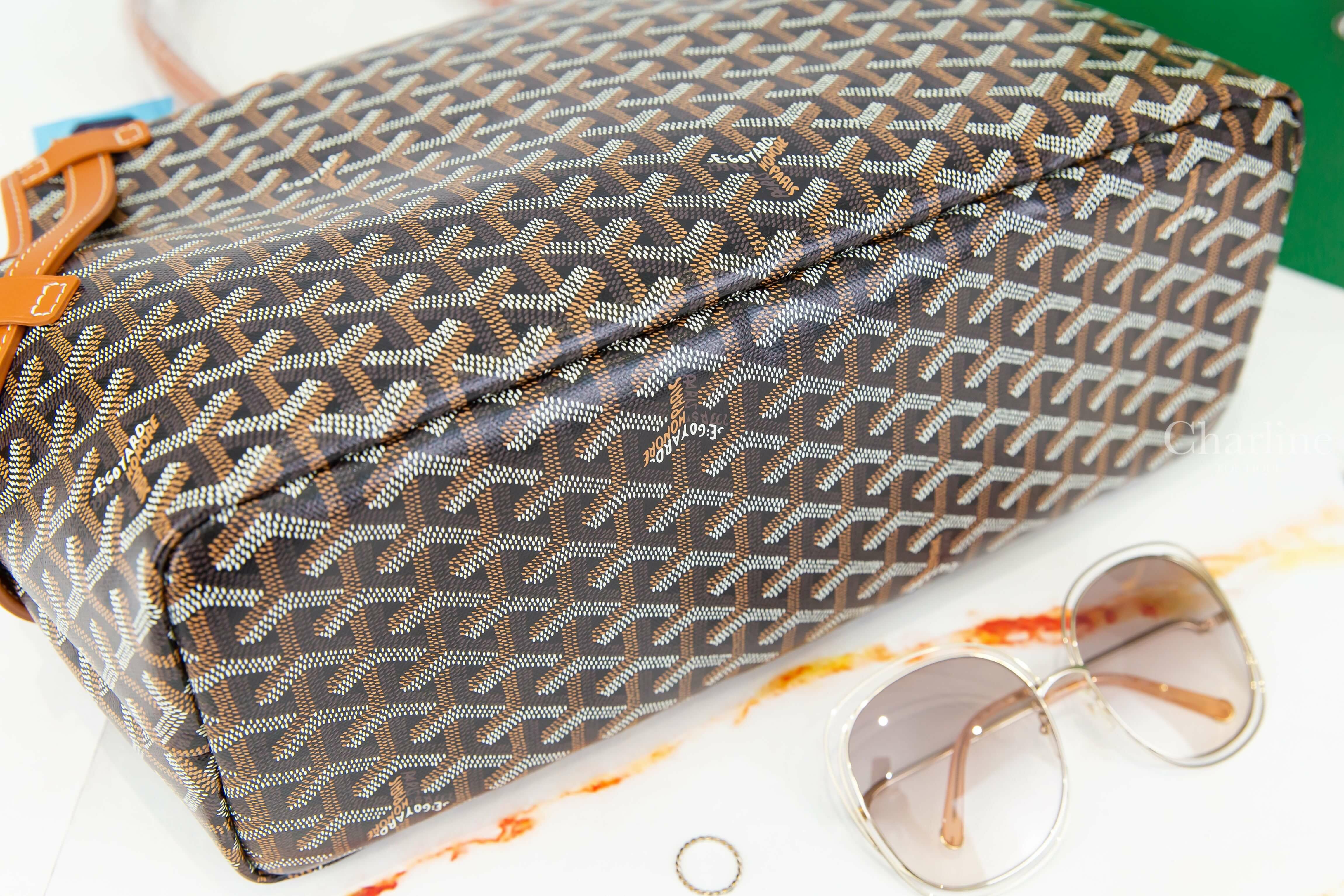 Goyard Chien Gris Bag 黑色拼咖啡色提把無拉鍊寵物托特包-Charline Boutique 精品代購