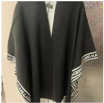 [S] KARL LAGERFELD KL LOGO V SCARF, BLACK, L1KC6662-BLK (SKL785)