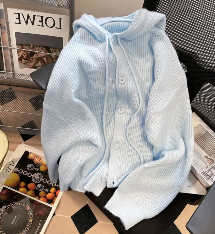 Hooded sweater jacket