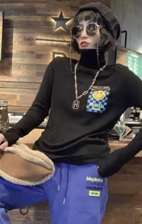 Turtleneck long sleeve T-shirt base layer