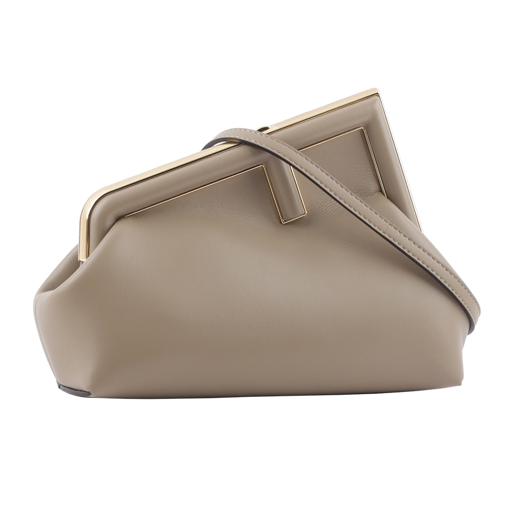 【FENDI】Fendi First 納帕皮革小款手拿包/斜背包(鴿子灰) 8BP129 ABVE F0E65