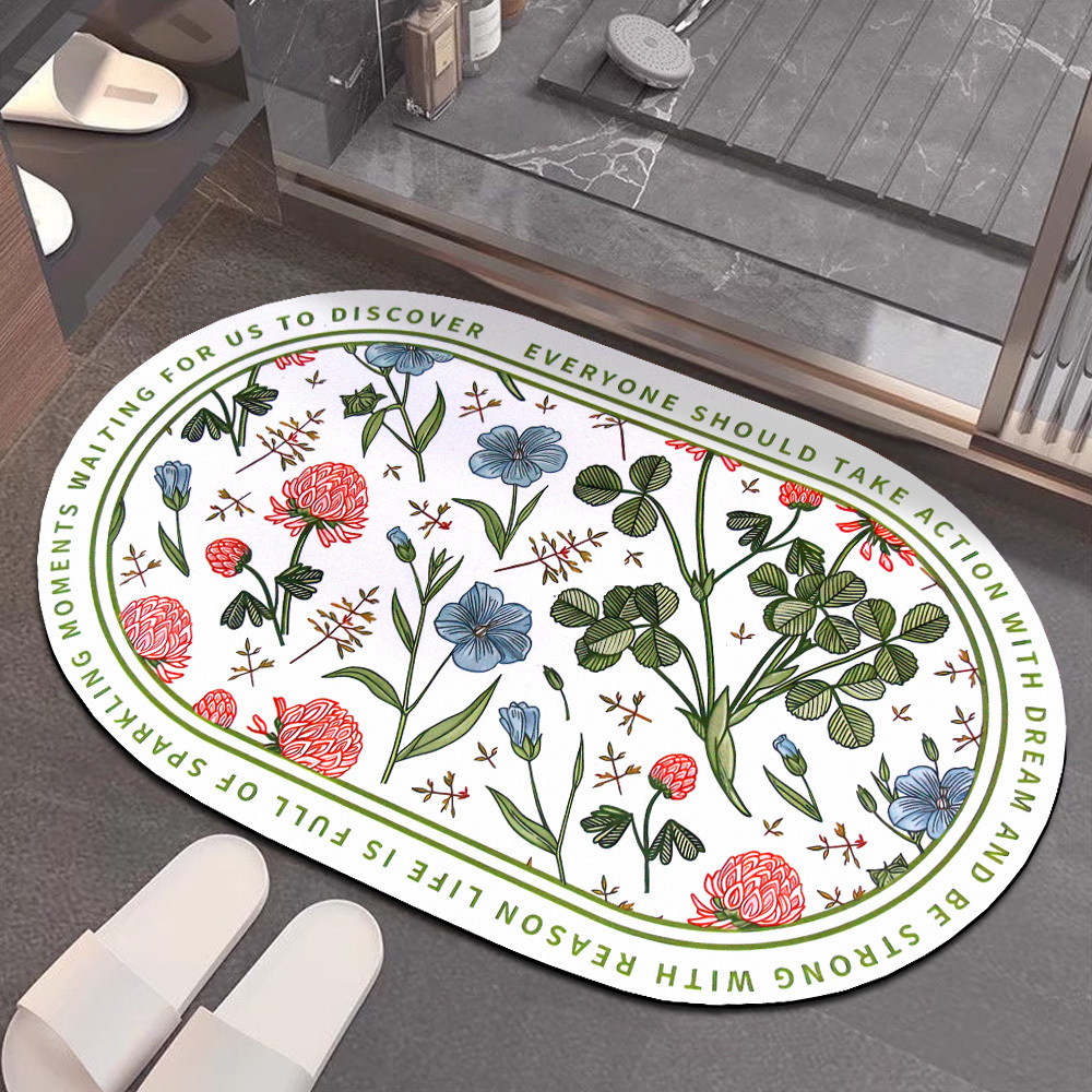 科技絨舒柔吸水地墊-粉倫爾莊園BS-886