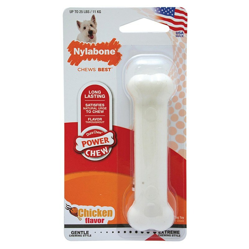 Nylabone Power Chew Durable Dog Toy Chicken Flavor S/M/L