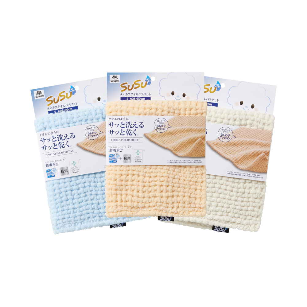 日本山崎 SUSU超細纖維抗菌除臭瞬吸腳踏墊/36x50cm/S號